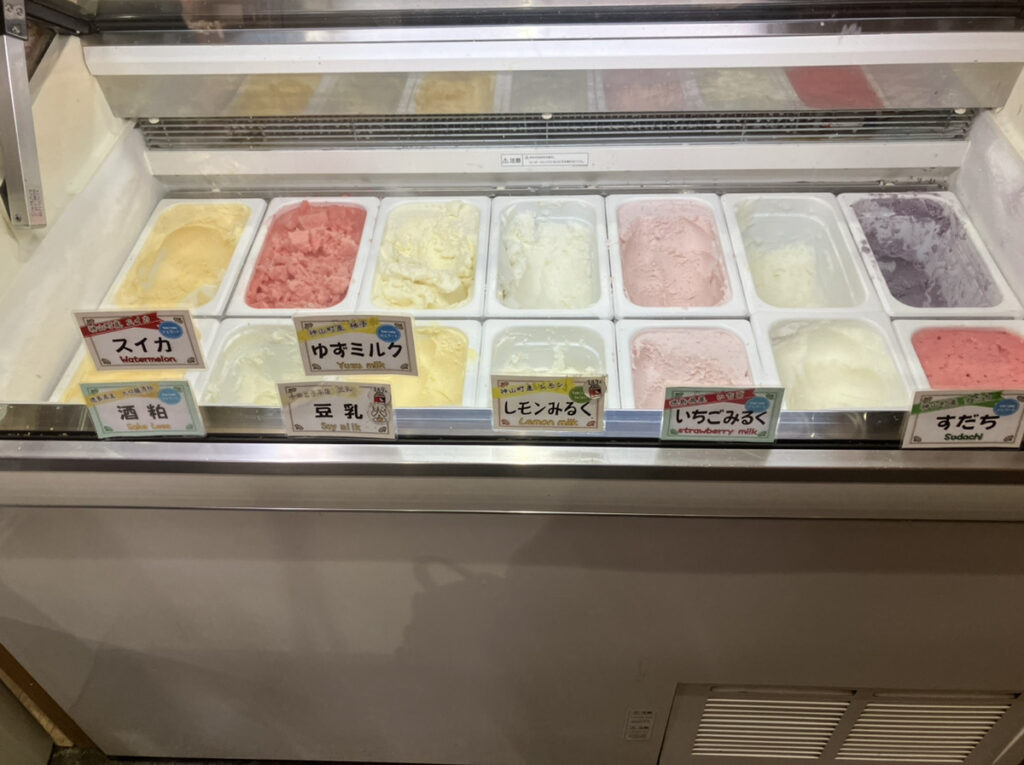 たくさんの種類のジェラート